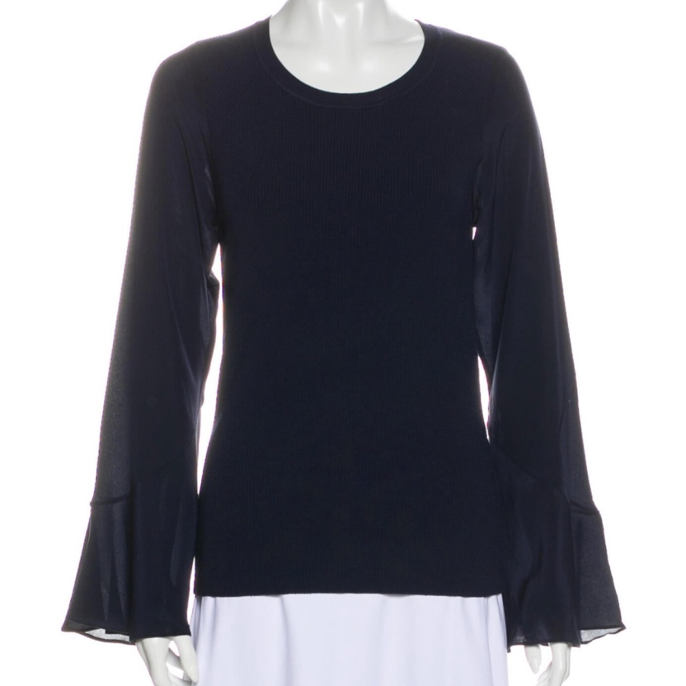 SANDRO Scoop Neck Long Sleeve Top